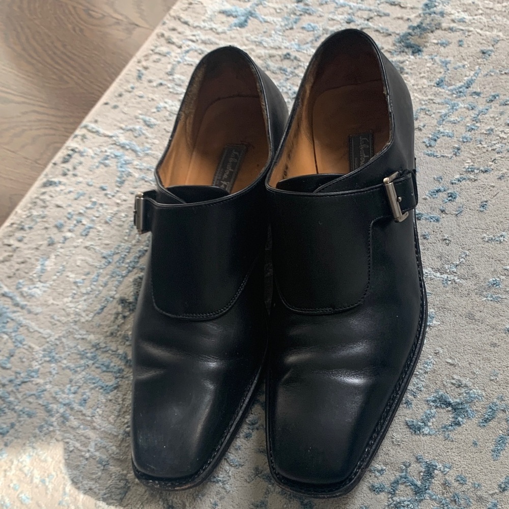 Salvatore Ferragamo Black Leather Men's Oxfords